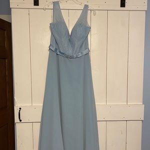 Bridesmaids dress size 16 powder blue full length